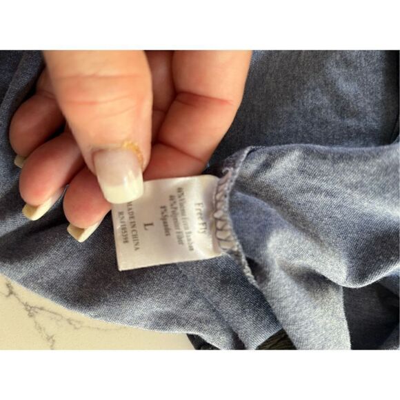 Free Fly Men’s Heritage Polo Sz L Slate Blue Bamboo - Picture 11 of 11